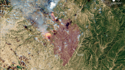 Imagen captada por el satélite Copernicus de la Unión Europea.