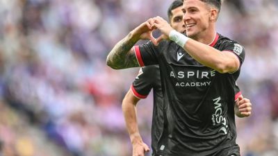 Diego Collado celebra un gol. Foto: LaLiga