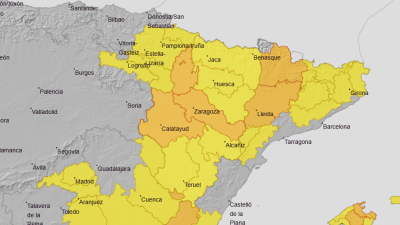 Aviso por altas temperaturas en Aragón para el lunes 20 de julio de 2026.