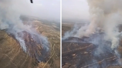 Imágenes aéreas del incendio este lunes por la tarde