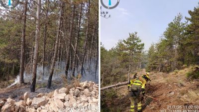 Imágenes del operativo de extinción en Ejulve este martes
