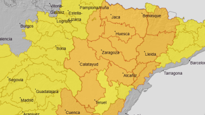 Avisos por temperaturas extremas en Aragón para el jueves 23 de julio.