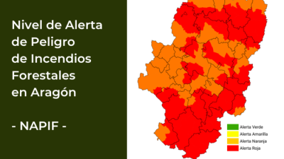 Mapa del riesgo de incendios en Aragón para este martes, 28 de julio