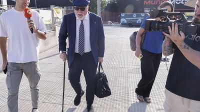 El comisario jubilado José Manuel Villarejo, a su llegada a la Audiencia Nacional, este martes.