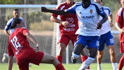 Un momento del partido en Boltaña
