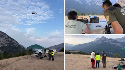 La Unidad de Drones de Infoar ha anlizado el incendio de Plan para decidir las acciones prioritarias para su extinción.