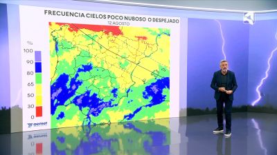 Los valores climáticos muestran las posibilidades de que el cielo esté cubierto en Aragón el próximo 12 de agosto.
