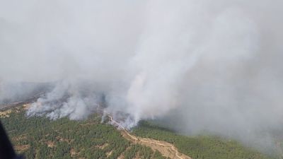 El fuego de Las Peñas de Riglos avanza en una zona de difícil acceso.