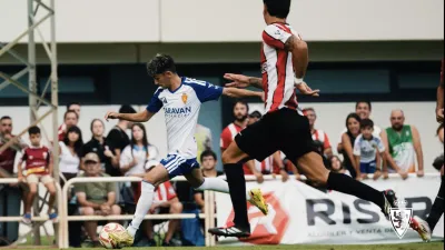 Lance del anterior partido ante la UD Logroñés. Foto: Real Zaragoza