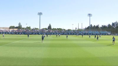 Entrenamiento a puerta abierta del Real Zaragoza.