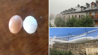 Granizo este lunes en la provincia de Huesca