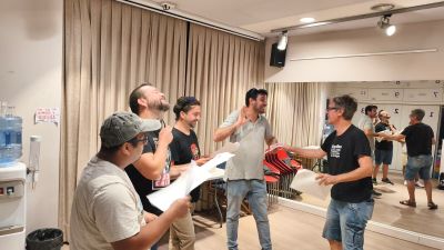 Ensayo de una de las escenas de La Partida de Diego.