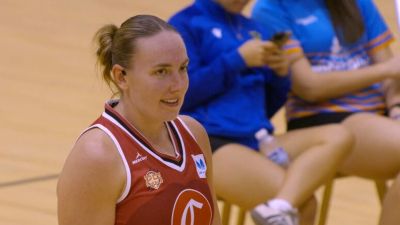 Merrit Hempe durante el partido ante el Inversus Gernika.