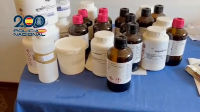 La Policía Nacional halló medio kilo de cocaína y sustancias de corte en dos viviendas de la capital aragonesa