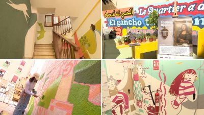 Intervenciones del Festival de Arte Urbano Asalto en el barrio de San Pablo, en Zaragoza.