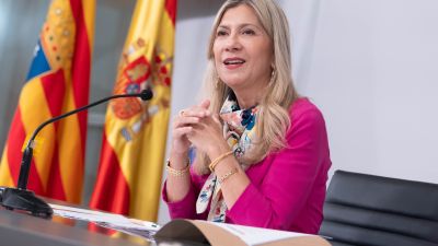 La vicepresidenta y portavoz del Gobierno de Aragón, Mar Vaquero, en rueda de prensa tras la reunión del Consejo de Gobierno.