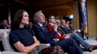 Jorge Azcón, presidente de Aragón, en la Cámara de Comercio de Estados Unidos en España.