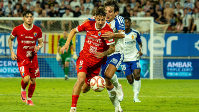 Goyo Medina en una acción en la última jornada en Zaragoza