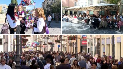 Ambiente festivo este sábado en Zaragoza