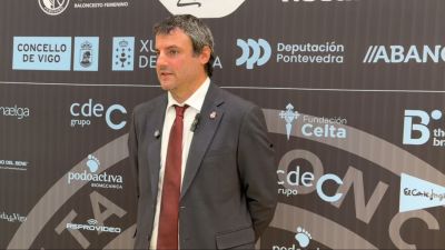Carlos Cantero a la conclusión del partido en la pista del Celta Femxa