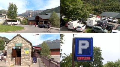 La masiva afluencia de turistas a Ordesa obliga a suspender de nuevo el acceso en autobús