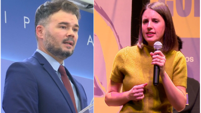 Gabriel Rufián (ERC) e Irene Montero (Podemos).