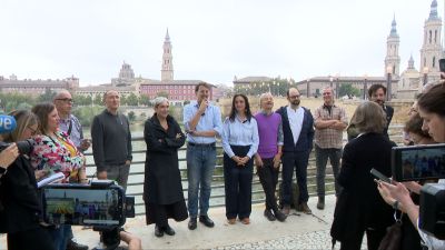 Presentación del acuerdo alcanzado entre CHA-Frente Amplio en Aragón.