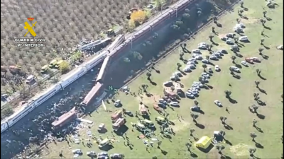 Imagen aérea del accidente de tren en Urda.