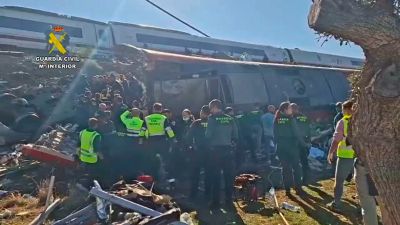 Agentes de la Guardia Civil en el lugar del accidente