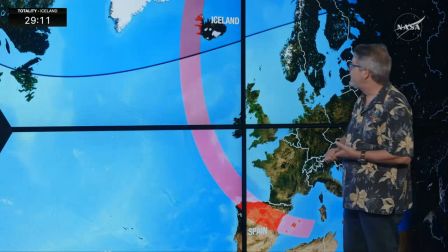 La NASA está retrasmitiendo el eclipse desde España.