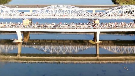Lleno en el puente de Hierro de Zaragoza.
